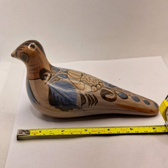 2 Mexican Tonala Pottery Bird Dove Pigeon and or Chick Figurine Hand Painted - Picture 2 of 11